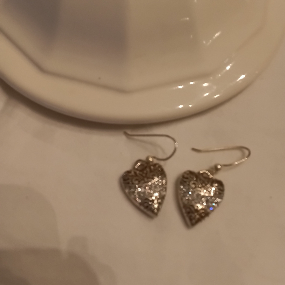 Brighton "Crystal Love" or "Love is All You Need" heart earrings. - Picture 3 of 5